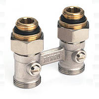 Rehau Блок кульових кранів Rautitan, Н-подібний, вх. 1/2"-вих. 3/4", прямий, нікель