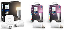 Philips Hue Набір (Bridge, лампа E27 White 2шт, лампа E27 RGB 2шт) BRIDGE+E27W2P+E27RGB2P