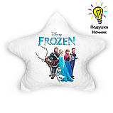 Подушка нічник Frozen — м'який нічник із героями з мультфільму Фрізен шикарний подарунок дівчинці, фото 3