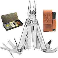 Комплект Мультитул Leatherman Wave Plus 832524 + Чехол универсальный L7701 + Фонарь Police 8420A507-XPE