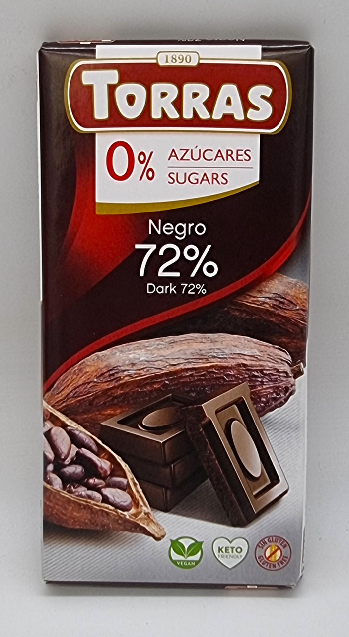 Чорний шоколад "Torras" Negro 72% 75 г Іспанія
