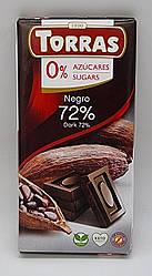 Чорний шоколад "Torras" Negro 72% 75 г Іспанія