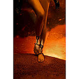 Окови БДСМ з італійської шкіри чорного кольору та золотистої фурнітури Upko Butterfly cuffs Кайф, фото 5