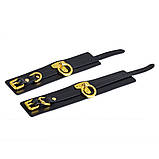 Окови БДСМ з італійської шкіри чорного кольору та золотистої фурнітури Upko Ankle Cuffs розмір L Кайф, фото 3