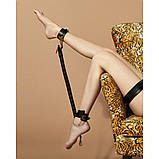 Окови БДСМ з італійської шкіри чорного кольору та золотистої фурнітури Upko Ankle Cuffs розмір L Кайф, фото 9