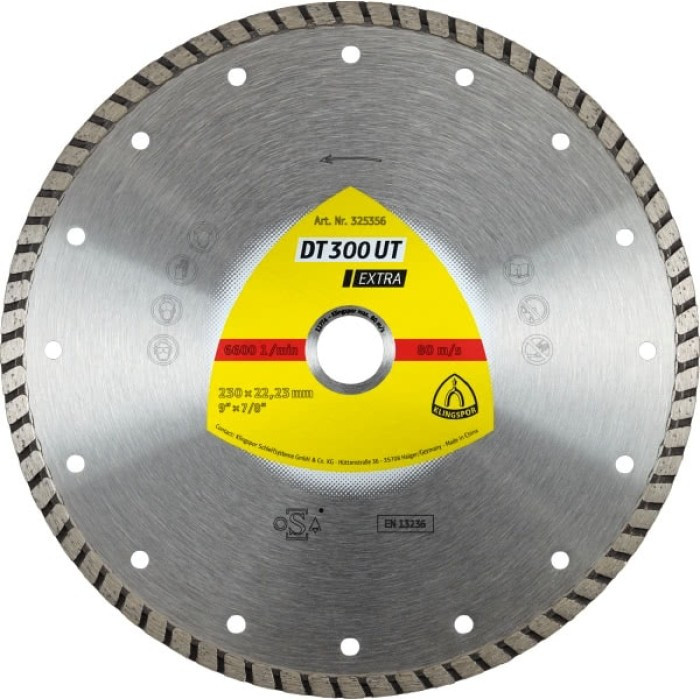 Круг алмазний відрізний Klingspor Extra DT 300 UT 125х22 Турбо (універсал), фото 1