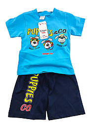 Костюм 12, 18 місяців Туреччина літній на хлопчика для новонародженого синій (КДНМ2430)