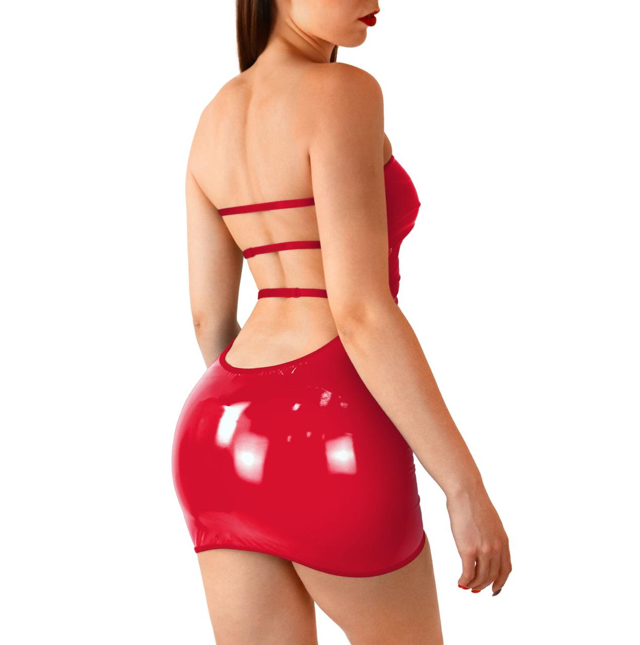Сексуальна жіноча сукня з вінілу з відкритою спиною червоного кольору Art of Sex Jaklin XS M Кайф