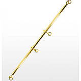 Розпорка БДСМ золотистого кольору з червоними манжетами для ніг Taboom Кайф, фото 4