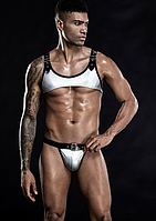 Сексуальний комплект чоловічий сріблястого кольору з чорною акантовкою JSY Hot Philip S L Кайф