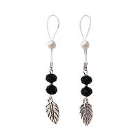 Інтимні прикраси для сосків з листком Nipple Jewelry Leaf Колір Чорний Кайф