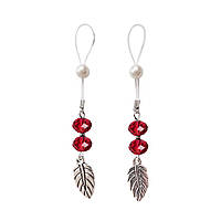 Еротичні прикраси для сосків з листочком Nipple Jewelry Leaf колір червоний Кайф