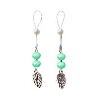 Еротичні прикраси для сосків з листочком Nipple Jewelry Leaf колір м'ятний Кайф