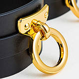 Фіксатори на стегна БДСМ із італійської шкіри чорного кольору Upko Thigh Cuffs розмір M Кайф, фото 4