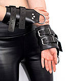Манжети для підвішування за руки шкіряні чорні Art of Sex Kinky hand Cuffs For Suspension Кайф, фото 3