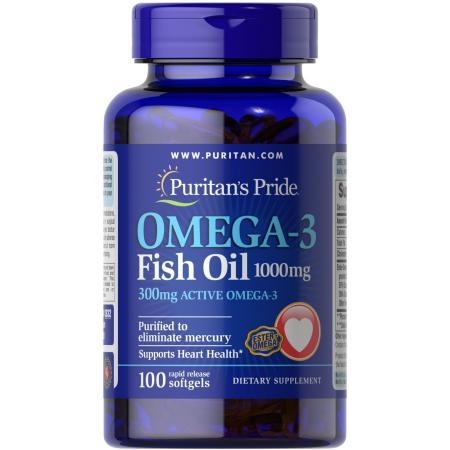 Omega-3 Fish Oil 1000 mg Puritan's Pride, 100 капсул