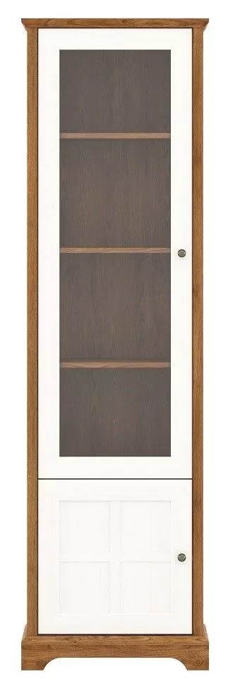 Вітрина розпашна у вітальню з ДСП REG1D1W Лана Горіх верона/Ясен сніжний Gerbor, фото 1