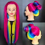 Манекен голова для зачісок стрижок навчальна перукарська манікен із волоссям, фото 2