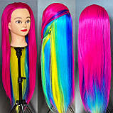 Манекен голова для зачісок стрижок навчальна перукарська манікен із волоссям, фото 3