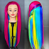 Манекен голова для зачісок стрижок навчальна перукарська манікен із волоссям, фото 4