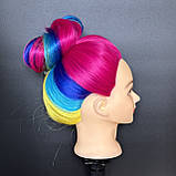 Манекен голова для зачісок стрижок навчальна перукарська манікен із волоссям, фото 5