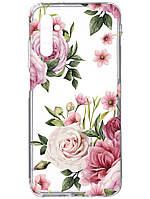 Прозрачный чехол на Samsung Galaxy A34 5G/A346 :: Розовые цветы (принт 287)