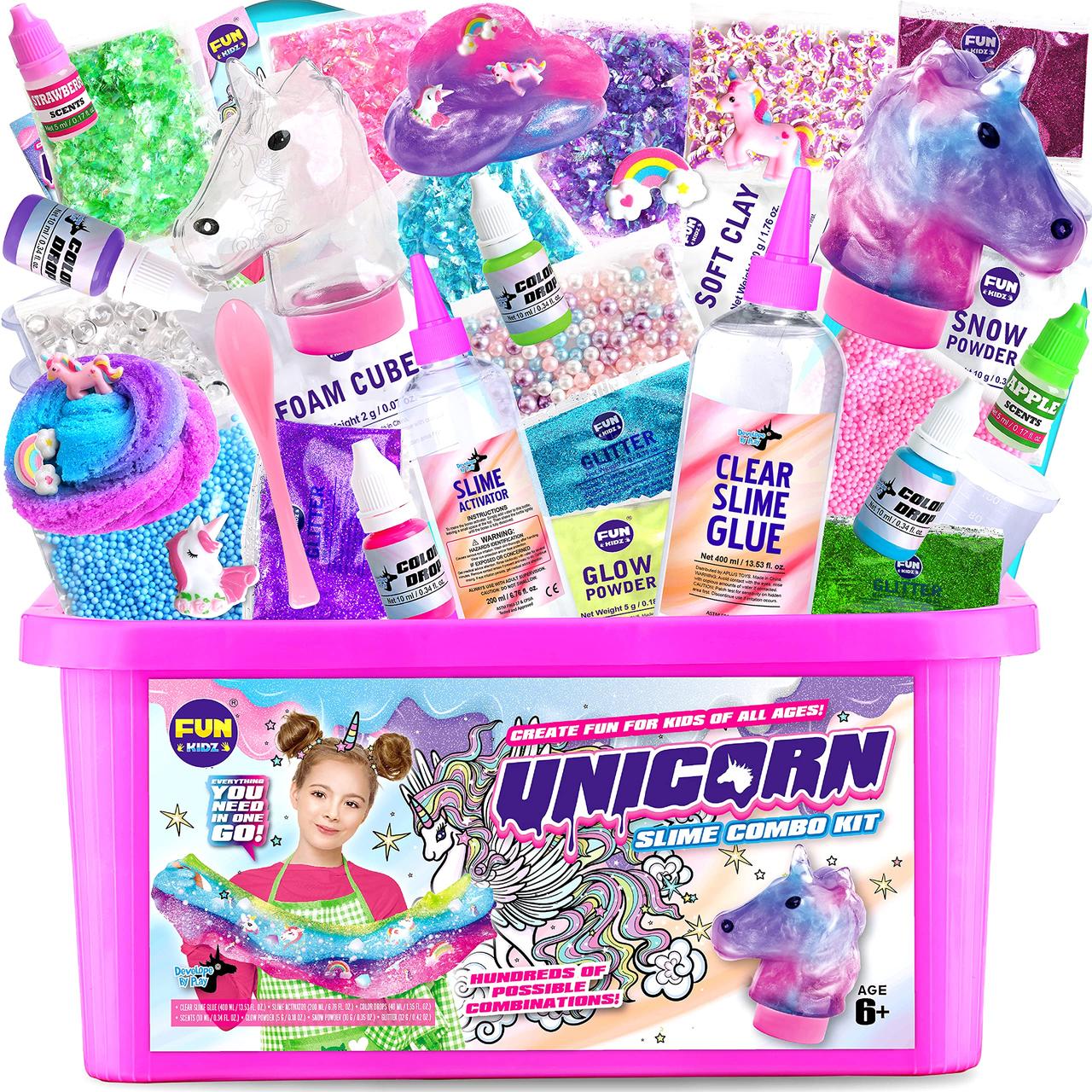 Великий Набір для створення Слаймів Єдиноріг Unicorn Slime Box Клей, Активатор, Декор, Фарбники (00117)