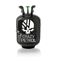 Подарунок чоловікові бочка зі склянками та чарками з принтом "Crazy Petrol" Чорний