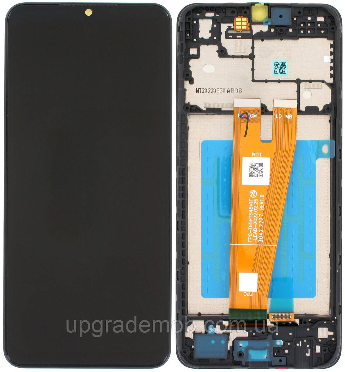 Дисплей модуль тачскрин Samsung A045 Galaxy A04 чорний оригінал з рамкою