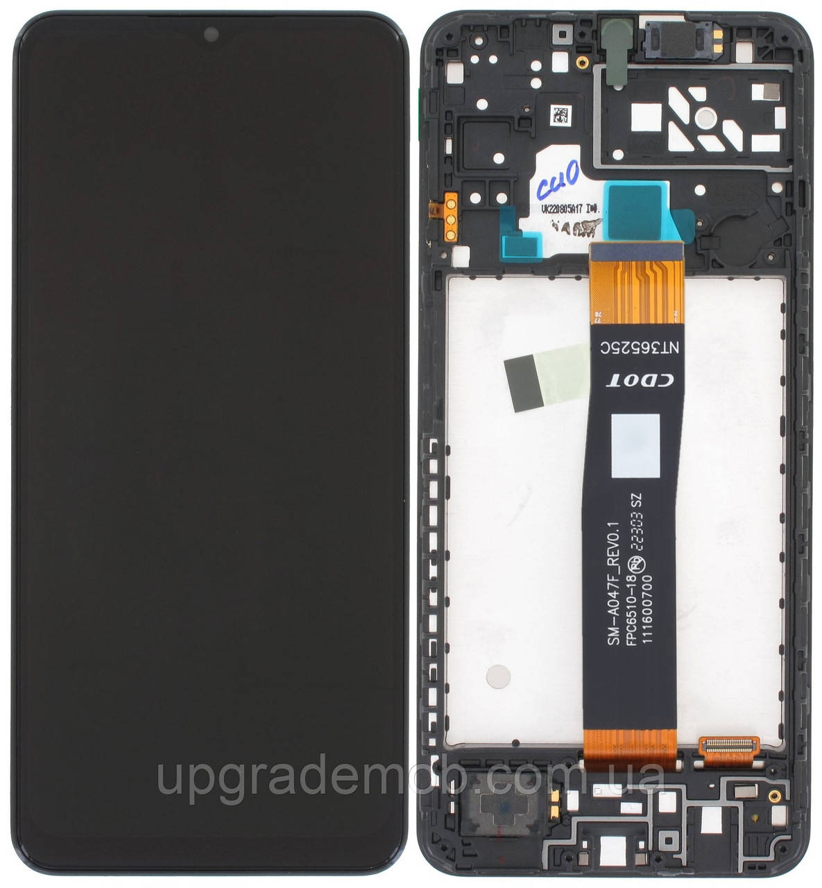 Дисплей модуль тачскрин Samsung A047 Galaxy A04s чорний оригінал з рамкою SM-A047F_REV0.1