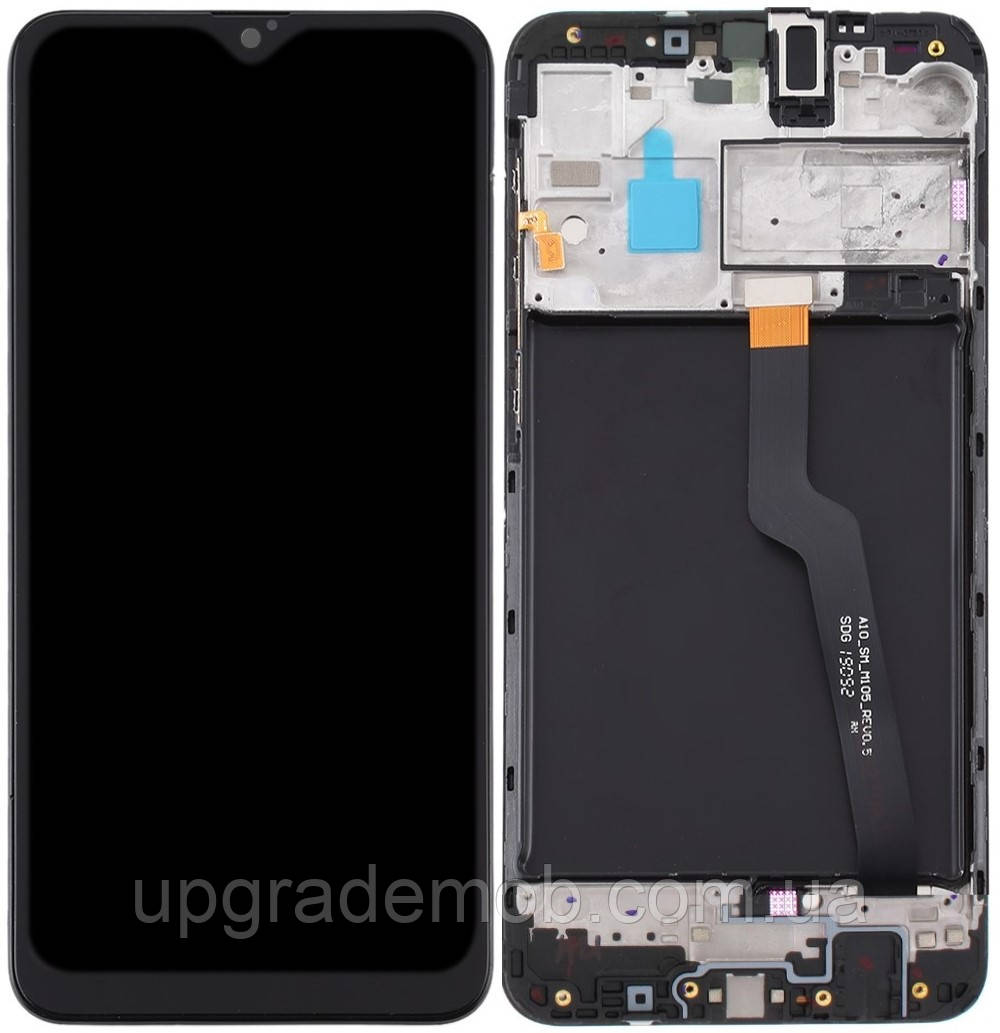 Дисплей модуль тачскрин Samsung A105FN Galaxy A10 Dual Sim/M105 чорний з рамкою