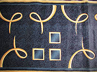 Турецкая ковровая дорожка резная с высоким ворсом, разных размеров на отрез, Синяя. 1, 0.8