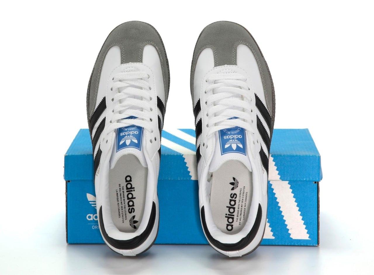 Купить Мужские кроссовки Adidas Samba og Gray White Обувь Адидас Самба ...