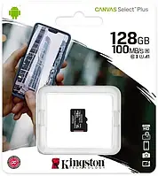 Карта памяти microSDXC (UHS-1) Kingston Canvas Select Plus 128Gb class 10 А1 (R-100MB/s) (SDCS2/128GBSP)