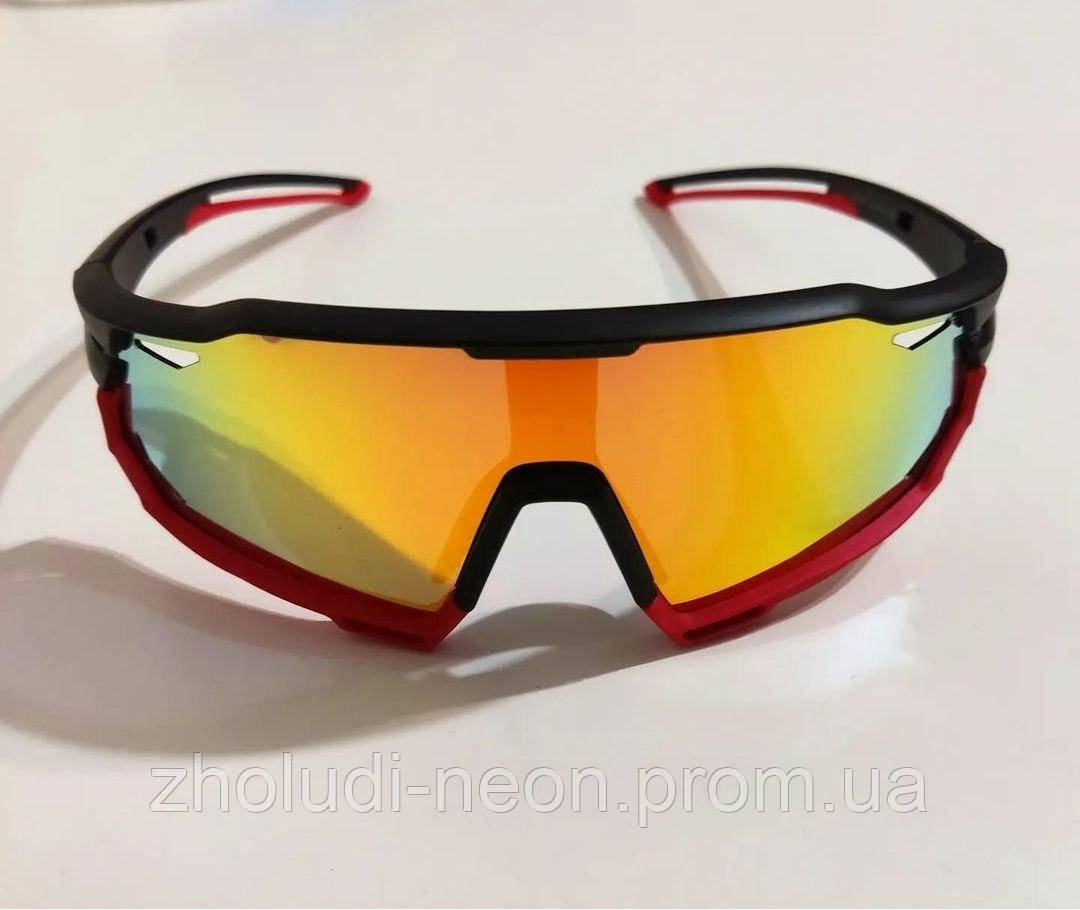 Красные спортивные очки с поляризацыей. Очки унисекс. Велосипедные очкии Горный MTB Велосипедные. - фото 4 - id-p1820119346