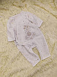 Літній мусліновий конверт + комбінезон із шапочкою для новонароджених, глітер золоті зірочки, фото 4