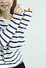Кофта реглан для дівчинки біла в синю смужку Туреччина двонитка, фото 6