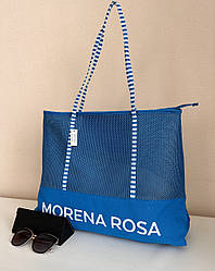 Літня пляжна сумка сітка синя Morena Rosa