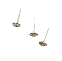 Основы для серёжек Finding Гвоздики круглые с углублением Металл Нержавеющая сталь Основа 6 мм Цена за 1 штук