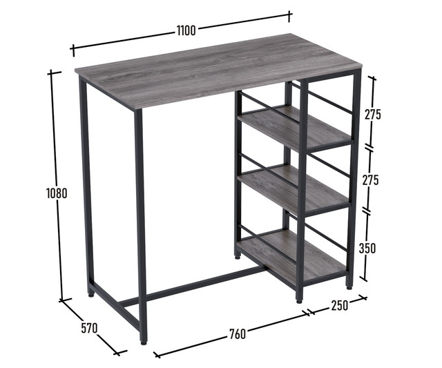 Розміри барного столу BSS-110 Loft-design