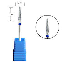 Фреза алмазная HABIBI конус Ø 2,1 мм, h 12 мм (синяя насечка) №15