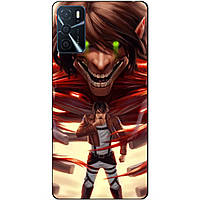 Силіконовий бампер чохол для Oppo A16/A54s з малюнком Attack on Titan