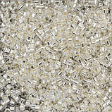 DBC-41 Бісер Miyuki Delica Beads Cut 11/0 (рубка, срібний) 5 г., фото 2