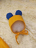 Комбінезон з шапочкою з мусліну для новонароджених, жовтий, фото 3