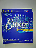 Струни Для Електрогітари Elixir 12000 Polyweb Nickel Plated Steel Super Light 9/42
