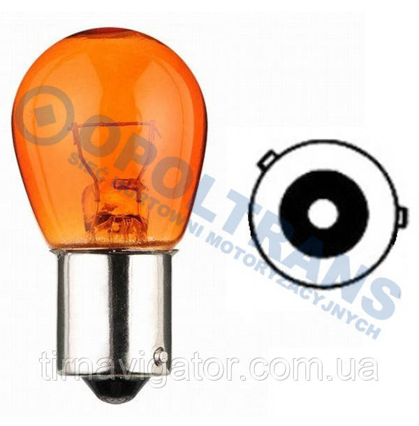 PY21W 24V 124/21 MEGA Жовта (зміщений цоколь), фото 1