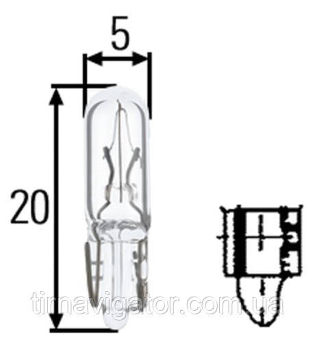 T5 124/1.2 (24V 1.2W) семечка без цоколя