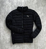 Мужская куртка черная ветровка с капюшоном, куртка спортивная непромокаемая Puma(Пума)