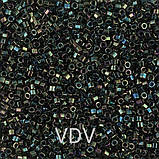 DBC-3 Бісер Miyuki Delica Beads Cut 11/0 (рубка, чорний райдужний) 5 г., фото 2