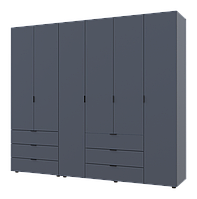 Распашной шкаф для одежды Doros Гелар комплект Графит 2+4 ДСП 232,5х49,5х203,4 (42002133)
